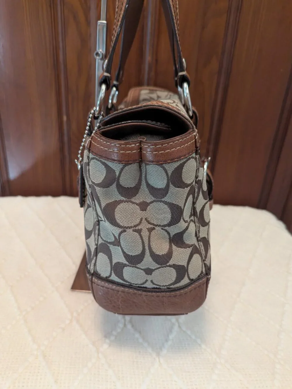 Coach Chelsea Signature Jacquard Turnlock Satchel
